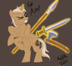 Size: 1800x1650 | Tagged: artist:not arreally, axe, derpibooru import, norse mythology, safe, sleipnir, spear, sword