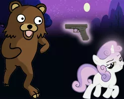 Size: 3000x2400 | Tagged: derpibooru import, glock, gun, high res, pedobear, pistol, revenge, safe, sweetie belle