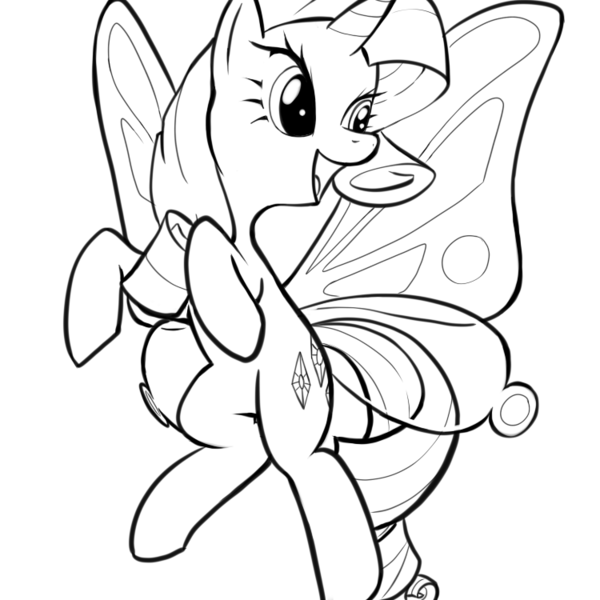 Size: 750x750 | Tagged: safe, artist:mallorysbeast, derpibooru import, rarity, unicorn, black and white, female, flying, glimmer wings, grayscale, mare, monochrome, open mouth, simple background, smiling, solo, spread wings, white background, wings