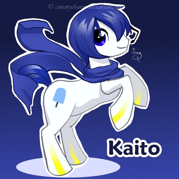 Size: 600x600 | Tagged: safe, artist:canarycharm, derpibooru import, ponified, kaito, male, stallion, vocaloid