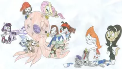 Size: 900x511 | Tagged: animaniacs, artist:sithvampiremaster27, candace flynn, crossover, derpibooru import, fluttershy, kitty katswell, leonardo, meg griffin, metalocalypse, mordecai, phineas and ferb, regular show, rigby, safe, saranoia, teenage mutant ninja turtles, toki wartooth, twilight sparkle, wakko warner, why, yin yang yo