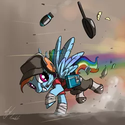 Size: 1600x1594 | Tagged: safe, artist:atryl, derpibooru import, rainbow dash, crossover, parody, rainbow scout, scout, team fortress 2