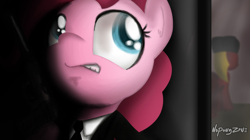 Size: 1280x720 | Tagged: artist:noponyzone, derpibooru import, james bond, pinkie pie, safe, solo