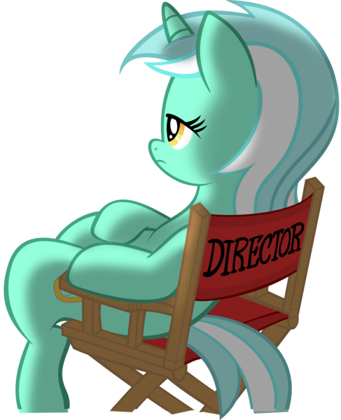 Size: 9745x12000 | Tagged: absurd resolution, artist:supermatt314, artist:tygerbug, chair, derpibooru import, director, director's chair, lyra heartstrings, safe, simple background, transparent background, vector