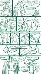 Size: 653x1165 | Tagged: safe, artist:konnykon, derpibooru import, flam, flim, queen chrysalis, oc, changeling, changeling queen, deep in the hive, blacolo, comic, dialogue, female, image, png, speech bubble