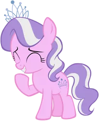 Size: 3216x3928 | Tagged: safe, artist:liggliluff, derpibooru import, diamond tiara, pony, eyes closed, female, filly, high res, laughing, show accurate, simple background, solo, transparent background, vector