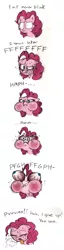 Size: 541x2110 | Tagged: artist:mickeymonster, comic, derpibooru import, pinkie pie, safe, solo, staring contest
