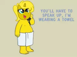 Size: 469x352 | Tagged: safe, derpibooru import, edit, oc, oc:ticket, unofficial characters only, alicorn, pony, alicorn oc, homer simpson, parody, the simpsons, towel