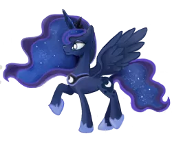 Size: 980x839 | Tagged: artist:schnuffitrunks, derpibooru import, princess luna, raised hoof, safe, simple background, solo