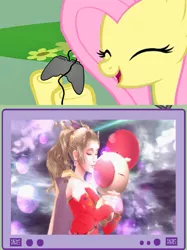 Size: 563x752 | Tagged: safe, derpibooru import, fluttershy, moogle, pony, dissidia, exploitable meme, final fantasy, gamershy, meme, terra branford, tv meme