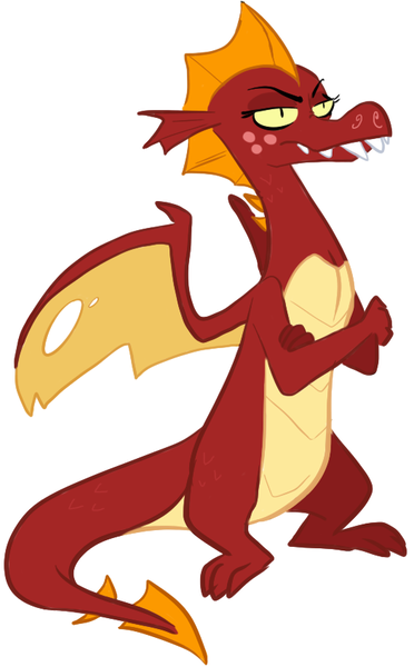 Size: 527x849 | Tagged: artist:briskby, colored, derpibooru import, dragon, garble, garbledina, rule 63, safe, teenaged dragon