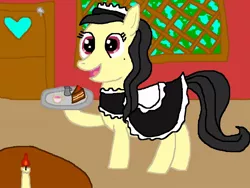 Size: 1024x768 | Tagged: artist:th8827, cake, clothes, derpibooru import, maid, oc, safe, tea, unofficial characters only