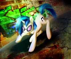 Size: 599x498 | Tagged: artist:haunthid, derpibooru import, graffiti, safe, vinyl scratch