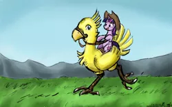 Size: 1600x1000 | Tagged: artist:johnjoseco, artist:michos, chocobo, derpibooru import, final fantasy, safe, twilight sparkle