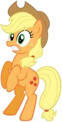 Size: 2500x4928 | Tagged: applejack, artist:stabzor, derpibooru import, rearing, safe, shocked, simple background, solo, the last roundup, transparent background, vector