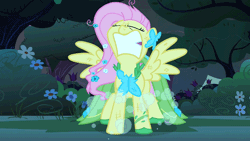 Size: 640x360 | Tagged: dead source, safe, derpibooru import, screencap, fluttershy, pegasus, pony, the best night ever, angry, animated, clothes, dress, eyes closed, female, flutterrage, frustrated, gala dress, gritted teeth, horses doing horse things, mare, rearing, solo, spread wings, stomping, tantrum