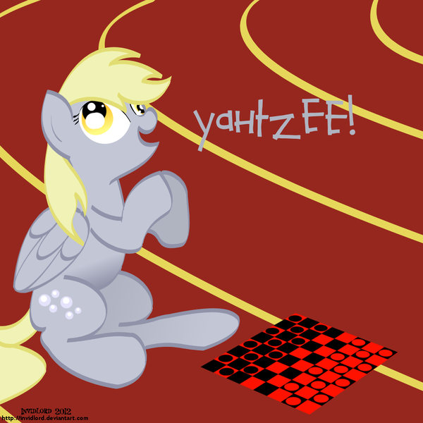 Size: 1000x1000 | Tagged: safe, artist:invidlord, derpibooru import, derpy hooves, pegasus, pony, checkers, female, mare, solo, yahtzee (game)