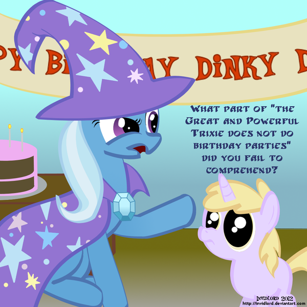 Size: 1000x1000 | Tagged: artist:invidlord, derpibooru import, dinky hooves, safe, trixie