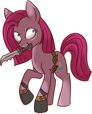Size: 313x389 | Tagged: artist:lulubell, crossover, derpibooru import, fallout, pinkamena diane pie, pinkie pie, raider, safe, simple background, solo, transparent background