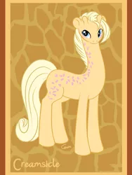 Size: 751x997 | Tagged: artist:helllemur, creamsicle (g1), derpibooru import, g1, g1 to g4, generation leap, giraffe, safe, solo