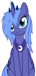 Size: 1547x3196 | Tagged: artist:khyperia, artist:tg-0, derpibooru import, messy mane, princess luna, s1 luna, safe, simple background, sitting, solo