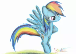 Size: 2320x1632 | Tagged: artist:patoriotto, derpibooru import, pixiv, rainbow dash, safe, traditional art