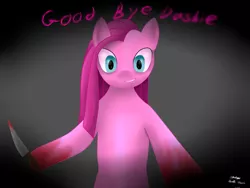 Size: 4000x3000 | Tagged: semi-grimdark, artist:deathshadow1991, derpibooru import, pinkie pie, rainbow dash, earth pony, pony, fanfic:cupcakes, blood, female, knife, mare, pinkamena diane pie, solo