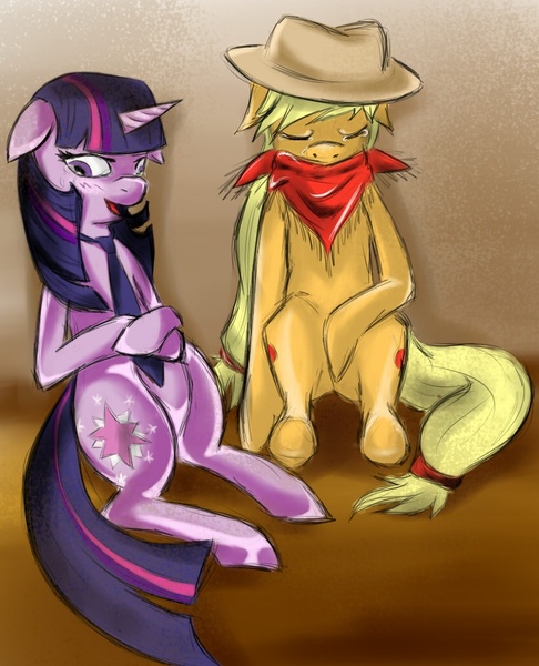 Size: 819x1012 | Tagged: applejack, artist:insanitylittlered, derpibooru import, safe, twilight sparkle