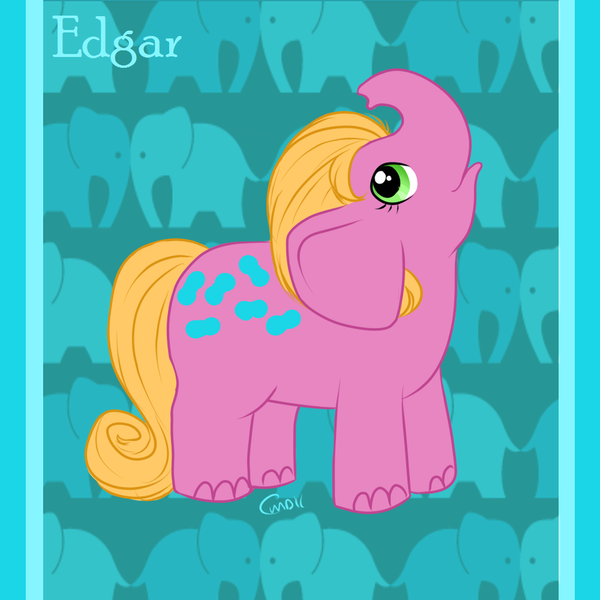 Size: 900x900 | Tagged: artist:helllemur, derpibooru import, edgar, elephant, g1, g1 to g4, generation leap, safe