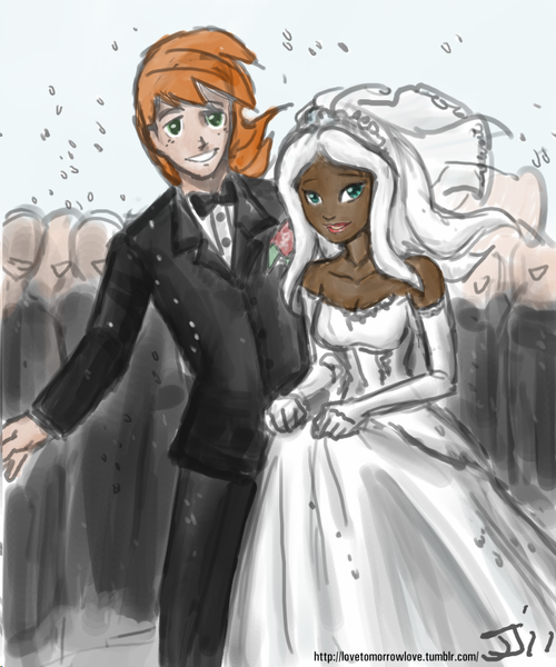 Size: 667x800 | Tagged: artist:johnjoseco, artist:michos, big macintosh, colored, color edit, derpibooru import, edit, female, human, humanized, macora, male, marriage, safe, shipping, straight, wedding, zecora