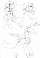 Size: 979x1403 | Tagged: artist:sb, derpibooru import, princess celestia, rule 63, safe, sketch, snails, snips, spice, sugar