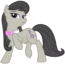 Size: 4706x4592 | Tagged: safe, artist:kooner-cz, artist:willdrawforfood1, derpibooru import, octavia melody, earth pony, pony, absurd resolution, female, mare, raised hoof, raised leg, simple background, smiling, smirk, solo, transparent background, vector