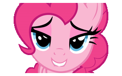 Size: 2000x1250 | Tagged: animated, artist:daviez20, bedroom eyes, blinking, derpibooru import, lip bite, looking at you, pinkie pie, simple background, suggestive, transparent background, vector
