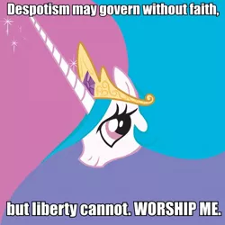 Size: 600x600 | Tagged: derpibooru import, image macro, princess celestia, safe, tyrant celestia