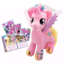 Size: 410x410 | Tagged: safe, derpibooru import, official, applejack, pinkie pie, princess cadance, rainbow dash, twilight sparkle, pony, book, hasbro, irl, official content, photo, plushie, story, toy