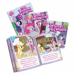 Size: 1500x1500 | Tagged: applejack, book, derpibooru import, official, official content, pinkie pie, princess cadance, rainbow dash, safe, shining armor, story, twilight sparkle