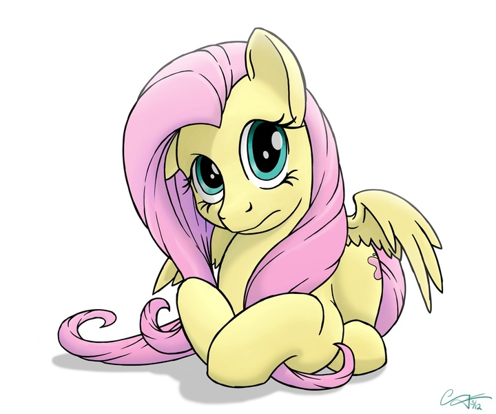 Size: 1200x1000 | Tagged: safe, artist:psychodikdik, derpibooru import, fluttershy, pegasus, pony, female, mare, signature, simple background, white background