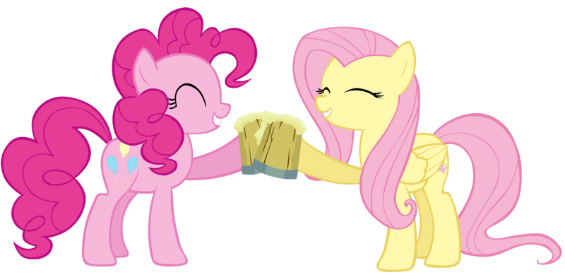 Size: 6048x2938 | Tagged: artist:katiepox, cider, derpibooru import, duo, duo female, female, fluttershy, pinkie pie, safe, simple background, the super speedy cider squeezy 6000, transparent background, vector