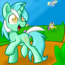 Size: 1100x1100 | Tagged: safe, artist:kiruki1999, derpibooru import, bon bon, derpy hooves, lyra heartstrings, sweetie drops, earth pony, pegasus, pony, unicorn, female, mare, solo focus