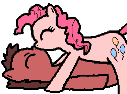 Size: 496x368 | Tagged: suggestive, artist:pokehidden, derpibooru import, edit, pinkie pie, oc, oc:big brian, pony, banned from equestria daily, animated, canon x oc, drool, drool string, female, frame by frame, kissing, male, shipping, straight