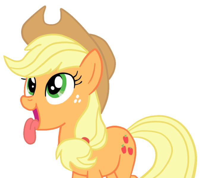 Size: 829x735 | Tagged: safe, artist:luckygirl88, derpibooru import, applejack, looking up, simple background, solo, tongue out, transparent background, vector