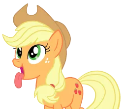 Size: 829x735 | Tagged: safe, artist:luckygirl88, derpibooru import, applejack, looking up, simple background, solo, tongue out, transparent background, vector