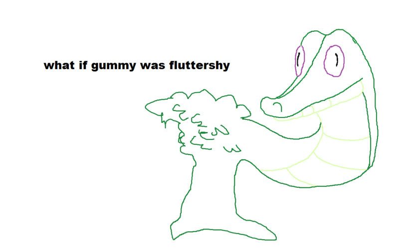 Size: 1217x769 | Tagged: derpibooru import, exploitable meme, fluttershy, gummy, meme, safe, tree, wut if gummy wuz a meme