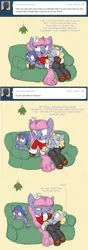 Size: 646x1829 | Tagged: artist:carnifex, ask, ask velvet, baby, derpibooru import, hearth's warming eve, mistletoe, oc, oc:velvet, safe, siblings, tumblr, unofficial characters only