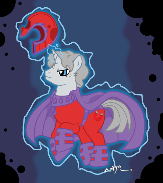 Size: 659x739 | Tagged: artist:hezaa, derpibooru import, magneighto, magneto, ponified, safe, solo