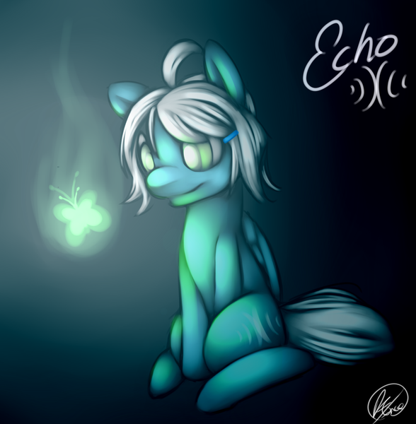 Size: 1254x1280 | Tagged: artist:florecentmoo, butterfly, dead source, derpibooru import, glow, oc, oc:echo the wonderbolt, safe, solo, unofficial characters only