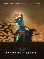 Size: 566x755 | Tagged: artist:sefling, batman, batman begins, batmare, crossover, derpibooru import, movie poster, parody, rainbow dash, safe