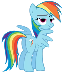 Size: 848x941 | Tagged: safe, derpibooru import, edit, rainbow dash, pegasus, pony, bedroom eyes, butt, female, inverted mouth, looking at you, mare, plot, simple background, solo, transparent background, vector