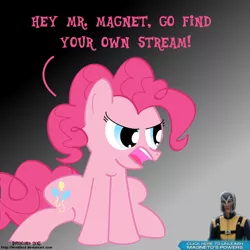 Size: 1000x1000 | Tagged: artist:invidlord, derpibooru import, magneto, pinkie pie, safe