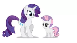 Size: 873x491 | Tagged: safe, derpibooru import, rarity, sweetie belle, pony, unicorn, alternate hairstyle, duo, female, mohawk, siblings, sisters